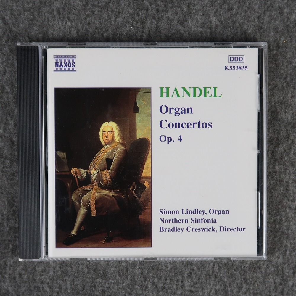 Handel CD Organ Concertos Op. 4 Simon Lindley Naxos Classical Baroque Music 1997